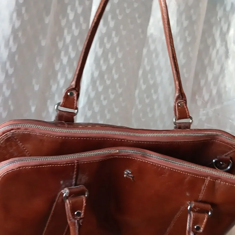 Ashwood Brown Leather Handbag Purse Grab Tote Smart Shoulder Large